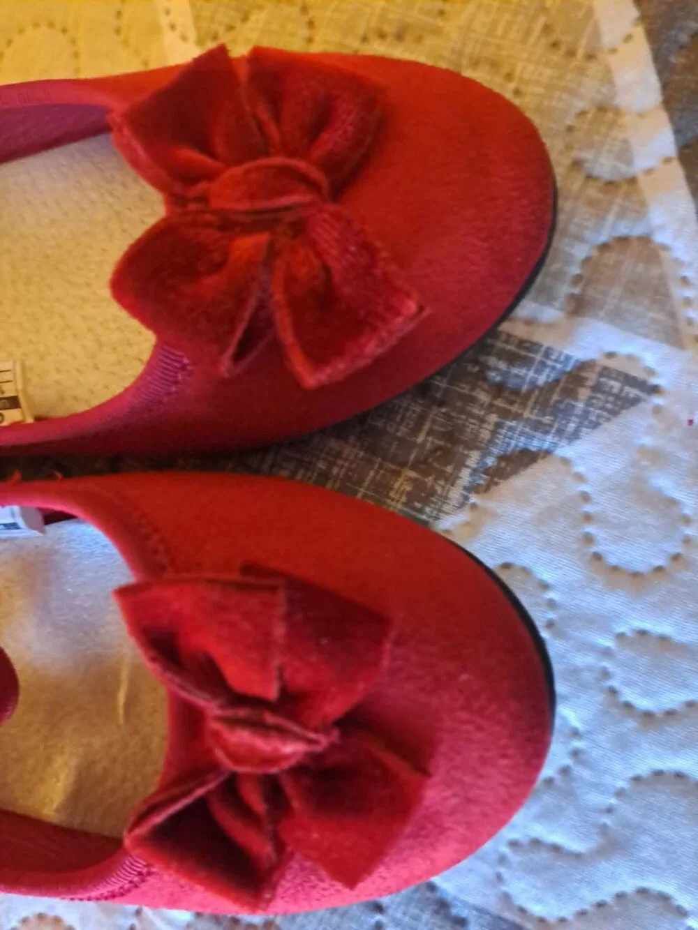 Carter's Red Velvet Slip on Shoe with Bow, Size 12